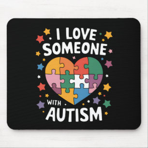 Mousepad Eu Amo Alguém Com Autismo Conscientização Autista