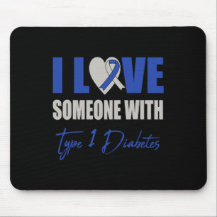Mousepad Eu Amo Alguém Com Diabetes Tipo 1 Azul