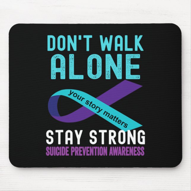 Mousepad Eu Amo Alguém Que Prevenir Suicídio Em Teal-Purple (Frente)