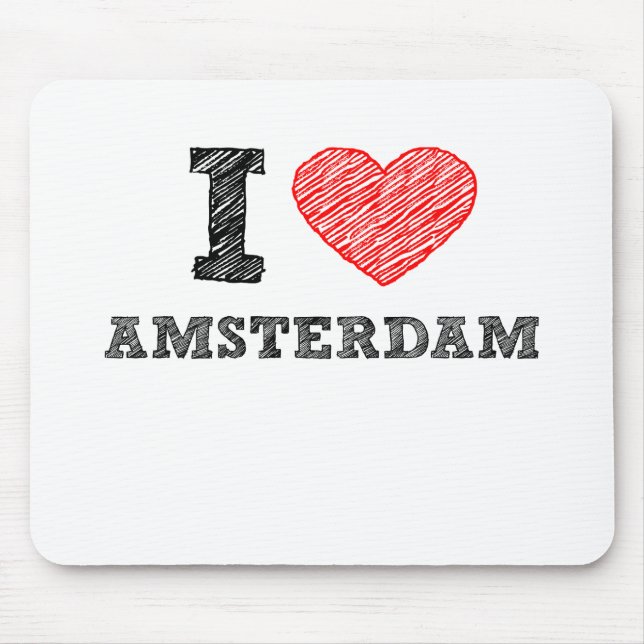 Mousepad Eu amo Amsterdão (Frente)