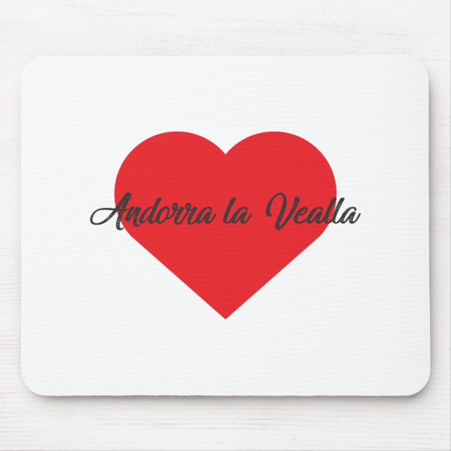 Mousepad Eu amo Andorra la Vealla - Andorra (Frente)