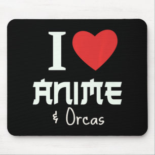 Mousepad Eu Amo Anime E Orcas