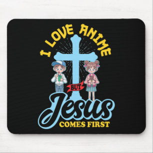 Mousepad Eu Amo Anime Mas Jesus Vem Primeiro Homem De Anime