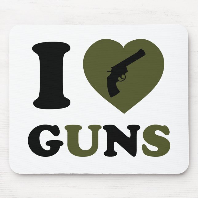Mousepad Eu amo armas (Frente)