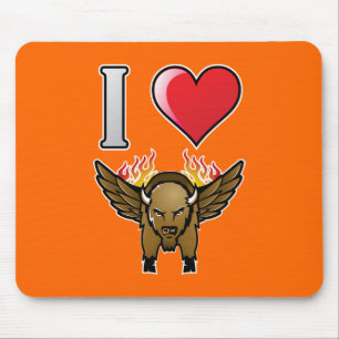 Mousepad Eu amo as asas de frango fritas
