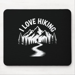 Mousepad Eu Amo Aventura de Caminhada Cena de Montanha