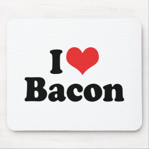 Mousepad Eu Amo Bacon de Coração - Amante de Bacon