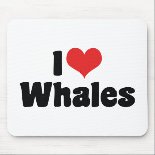 Mousepad Eu Amo Baleias Coração - Amante de Baleias