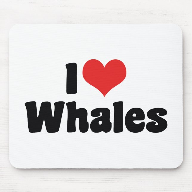 Mousepad Eu Amo Baleias Coração - Amante de Baleias (Frente)