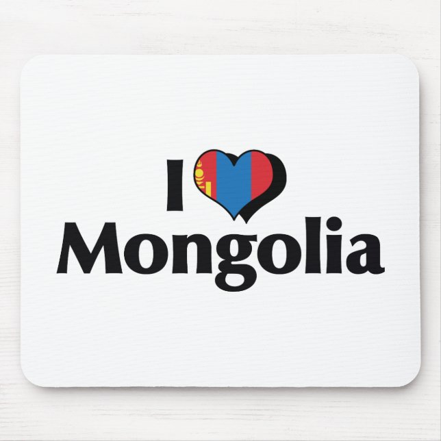 Mousepad Eu Amo Bandeira da Mongólia (Frente)