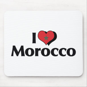 Mousepad Eu Amo Bandeira de Marrocos