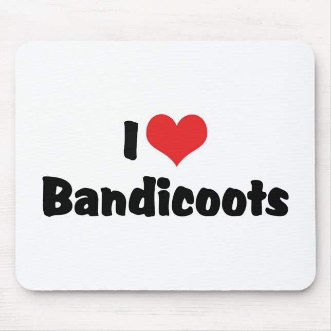 Mousepad Eu Amo Bandicoots Coração (Frente)