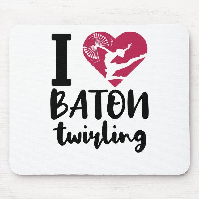 Mousepad Eu Amo Baton Twirling (Frente)