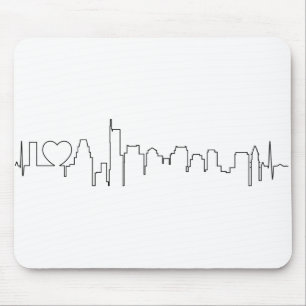 Mousepad Eu amo Boston em um estilo extraordinário do ecg