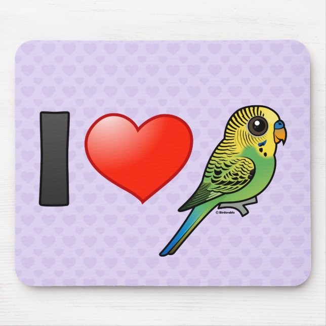 Mousepad Eu amo Budgies (Frente)
