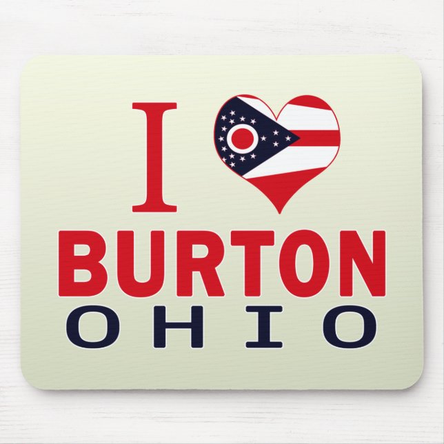 Mousepad Eu amo Burton, Ohio (Frente)