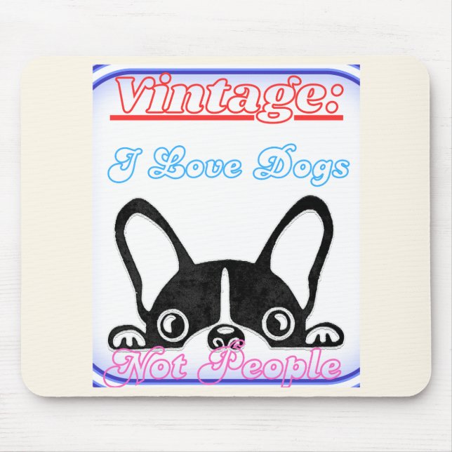 Mousepad Eu Amo Cachorros: Não Pessoas  (Frente)