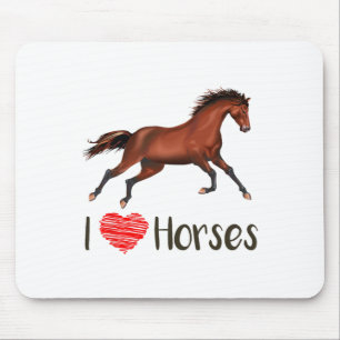 Mousepad Eu Amo Cavalos Cavalos De Cavalo Andando De Presen