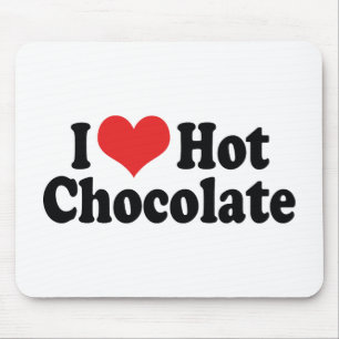 Mousepad Eu Amo Chocolate Quente Coração - Amantes de Cacau