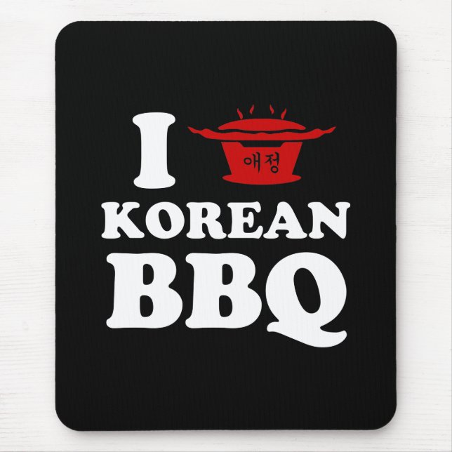 Mousepad Eu Amo CHURRASCO Coreano (고 기 구 이) (Frente)