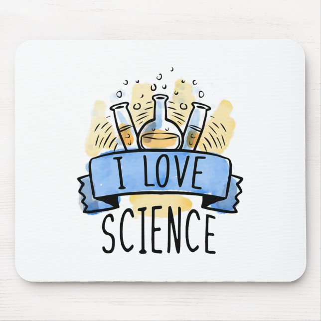 Mousepad Eu Amo Ciência  (Frente)