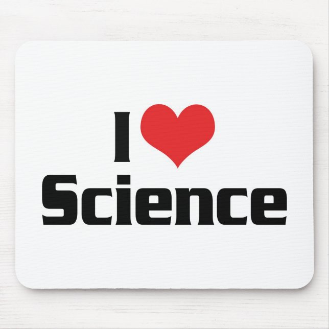 Mousepad Eu Amo Ciência do Coração (Frente)
