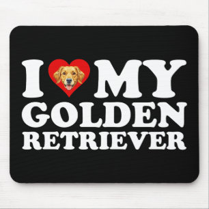 Mousepad Eu Amo (Coração) Meu Retriever do Ouro