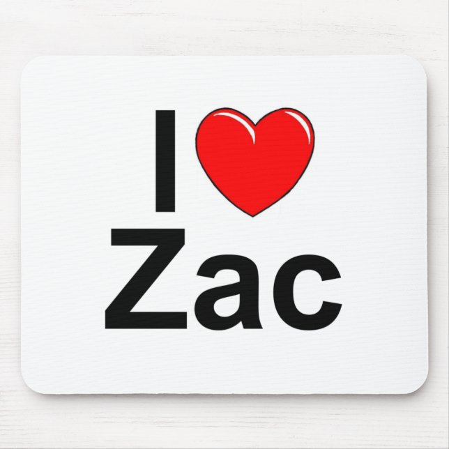 Mousepad Eu amo (coração) Zac (Frente)