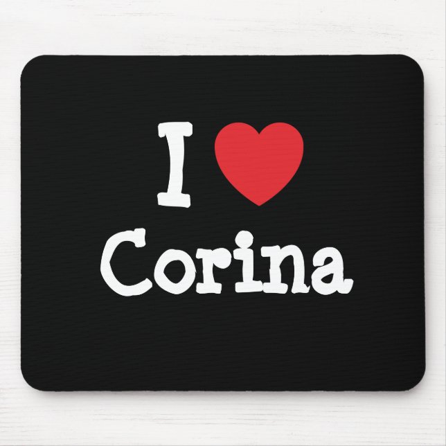 Mousepad Eu amo Corina Heart-Shirt (Frente)