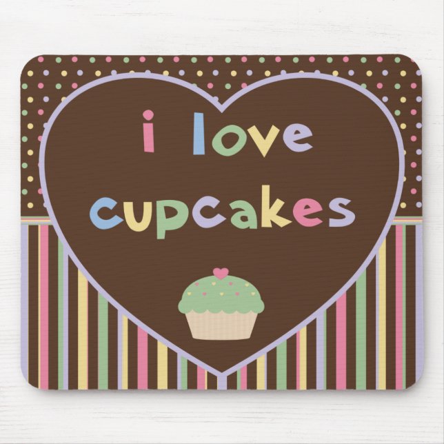Mousepad eu amo cupcakes (Frente)