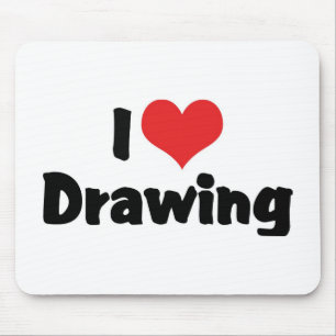 Mousepad Eu Amo Desenho de Coração - Artistas e Ilustradore