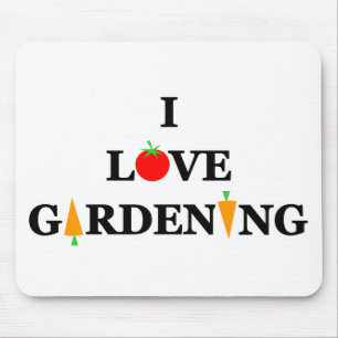 Mousepad EU AMO desenhos animados vegetais de JARDINAGEM do