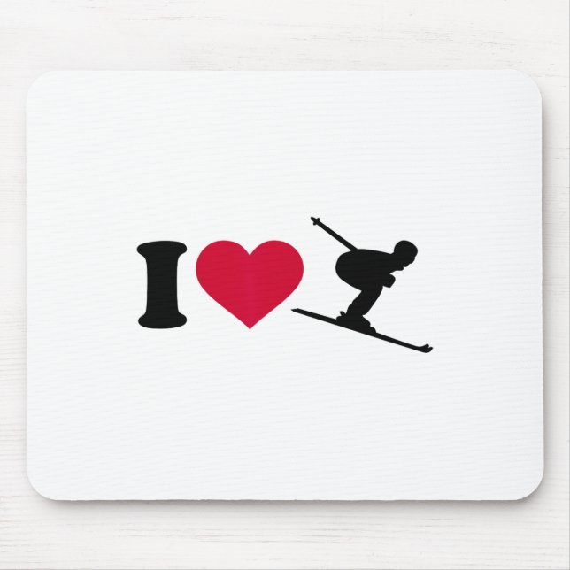 Mousepad Eu Amo Esqui _2  (Frente)