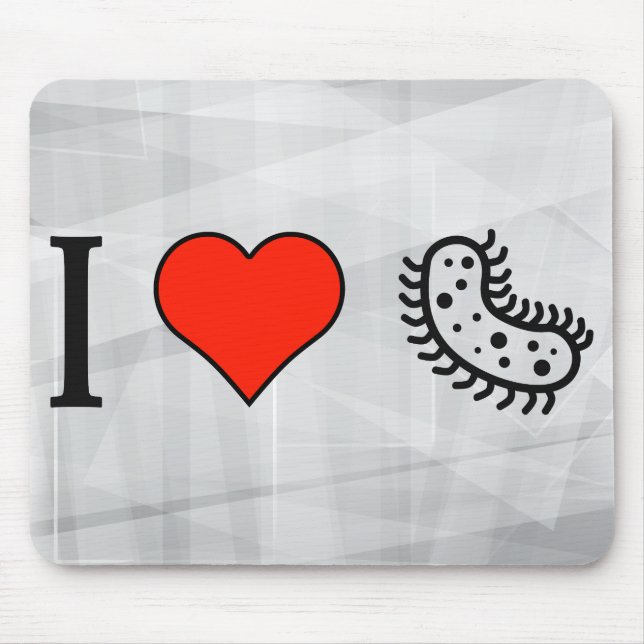 Mousepad Eu amo estudar as bactérias (Frente)
