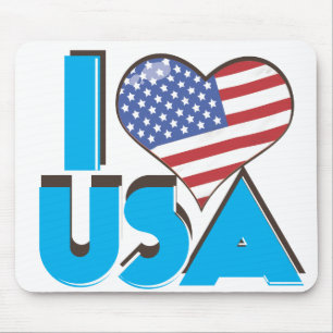 Mousepad Eu amo EUA 80s retro