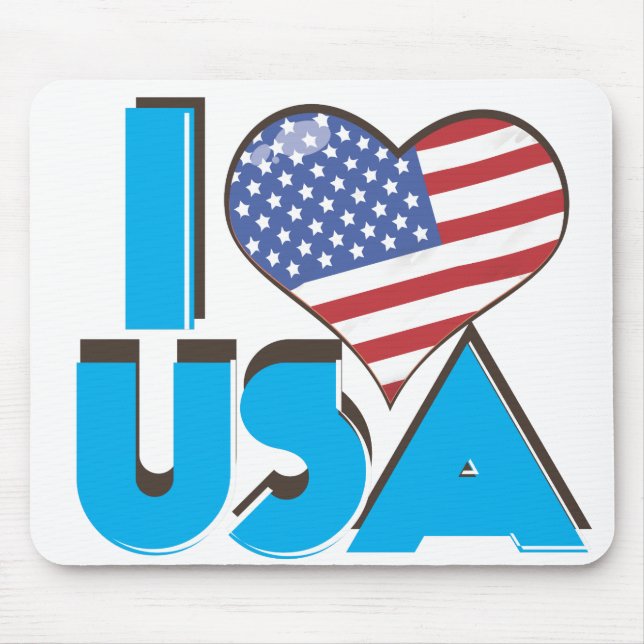 Mousepad Eu Amo EUA Retro 80s (Frente)