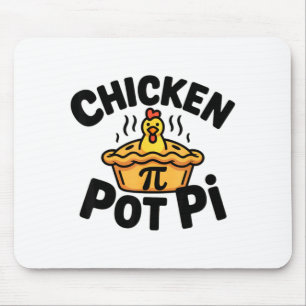 Mousepad Eu Amo Frango Pot Pi Piada de Matemática Comida 