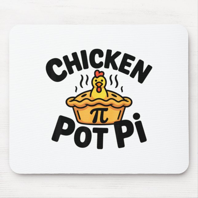 Mousepad Eu Amo Frango Pot Pi Piada de Matemática Comida  (Frente)