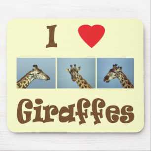Mousepad Eu amo girafas
