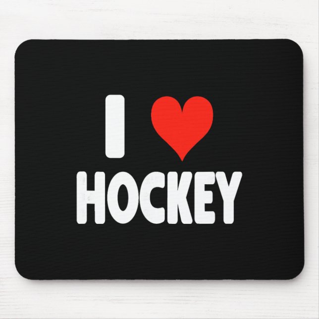 Mousepad Eu Amo Hockey - Coração Goleiro Avançado Mãe de Ho (Frente)