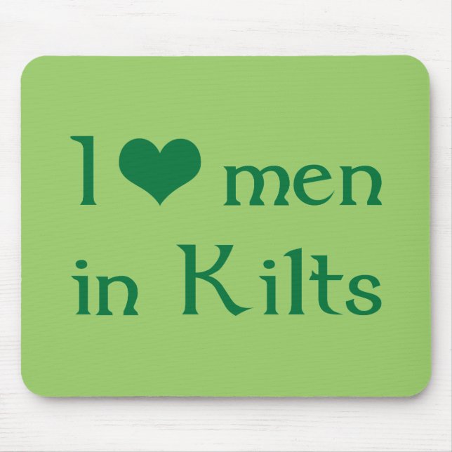 Mousepad Eu amo homens nos Kilts (Frente)