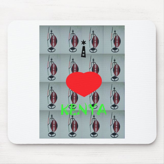 Mousepad Eu amo Impressão de arte no Quênia (Frente)