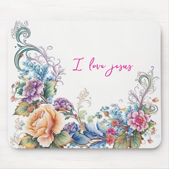 Mousepad Eu amo Jesus (Frente)