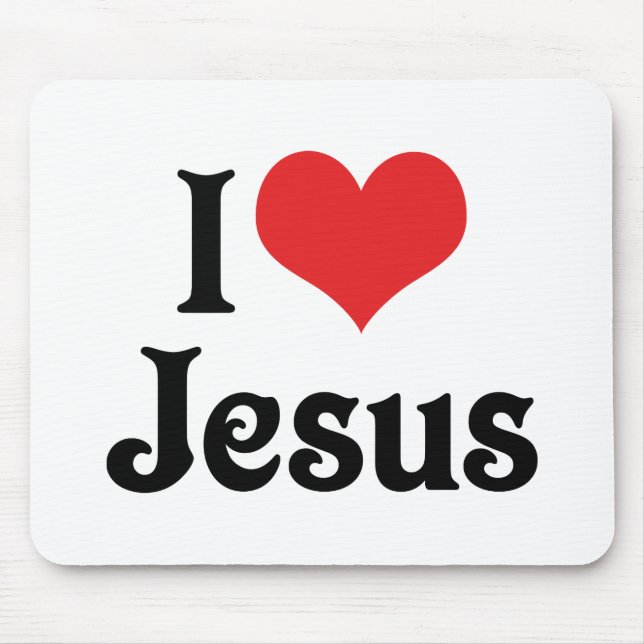 Mousepad Eu Amo Jesus (Frente)