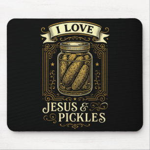 Mousepad Eu Amo Jesus &amp; Picles - Humor Cristão Divertid