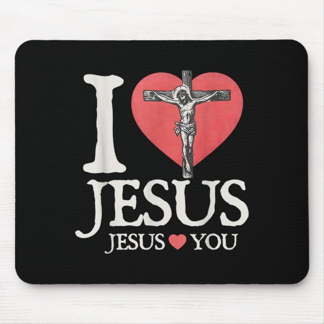 Mousepad Eu Amo Jesus Cristão Jesus Ama Você Versículo da B (Frente)