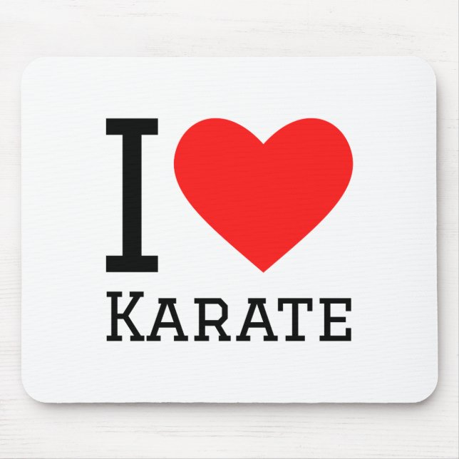 Mousepad Eu Amo Karate Camiseta  (Frente)