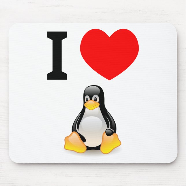 Mousepad Eu amo Linux (Frente)