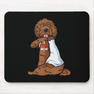 Mousepad Eu Amo Mamãe Tattoo Labradoodle Mãe Cachorro Sobre