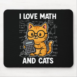 Mousepad Eu Amo Matemática E Gatos